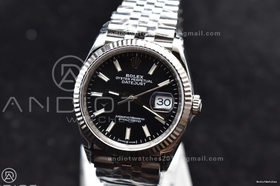Best Bracelet 36 Jubilee 417 Steel Stick 126234 Black VSF Bright 1:1 on SS DateJust VS Dial Edition 904L 0118